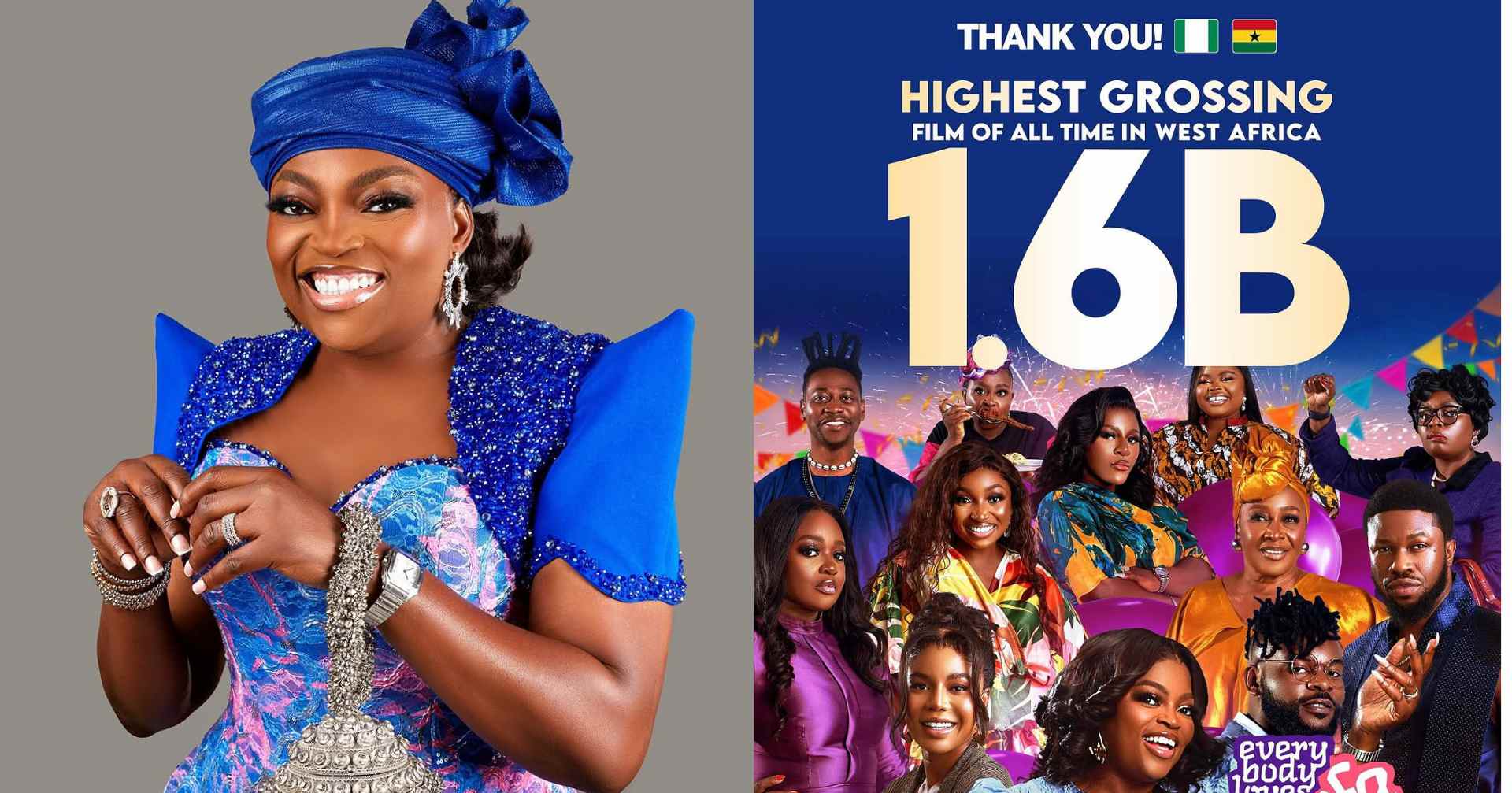 Funke Akindele: Everybody Loves Jenifa Smashes Previous Cinema Record, Rakes in N1.6 billion